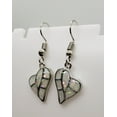 thumbnail image 4 of White Opal Heart Silver Earrings, 4 of 5
