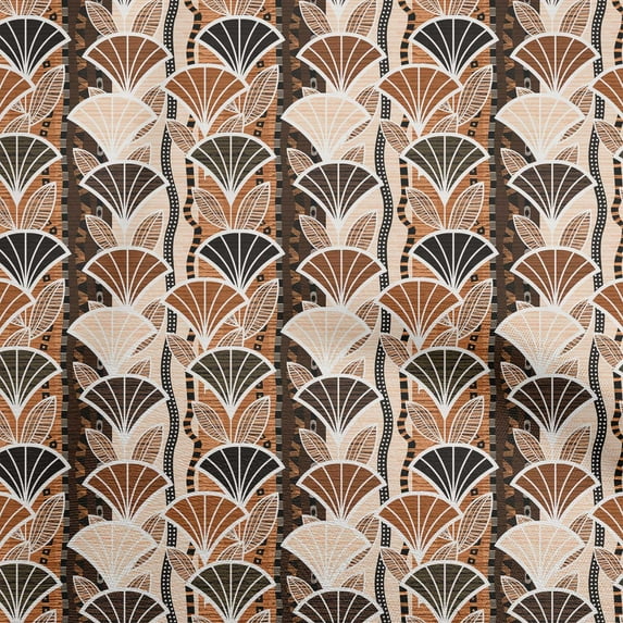 oneOone Cotton Poplin Twill Brown Fabric Asian Japanese Flower Diy Clothing Quilting Fabric Print Fabric By Yard 56 Inch Wide