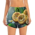 thumbnail image 4 of Lsque Fresh Passion Fruit Still Life Printed Women's Running Shorts with Liner Pockets,Elastic Quick Dry Workout Athletic Gym Yoga Shorts,Womens High Waist Shorts-Large, 4 of 9