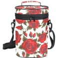 thumbnail image 1 of Roses Rouges Dorées Isolées 2 Bouteilles Porte-Vin / Sac à Vin avec Bandoulière Rembourré Protection / Sac de Transport Portable pour Voyage Pique-Nique, 1 of 6