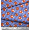 thumbnail image 3 of Soimoi Blue Cotton Poplin Fabric Fox Stripe Decor Fabric Printed Yard 42 Inch Wide, 3 of 3