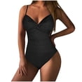 thumbnail image 2 of Traje de baño de una pieza para mujer, cómodo, liso, con almohadilla en el pecho, sin aros, Bikini con escote en V profundo OAVQHLG3B Store lin121212, 2 of 4