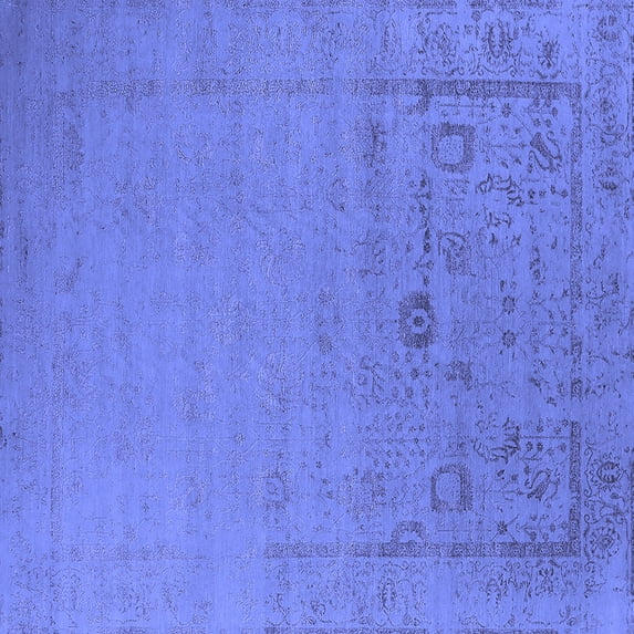 Ahgly Company Indoor Square Oriental Blue Industrial Area Rugs, 8' Square