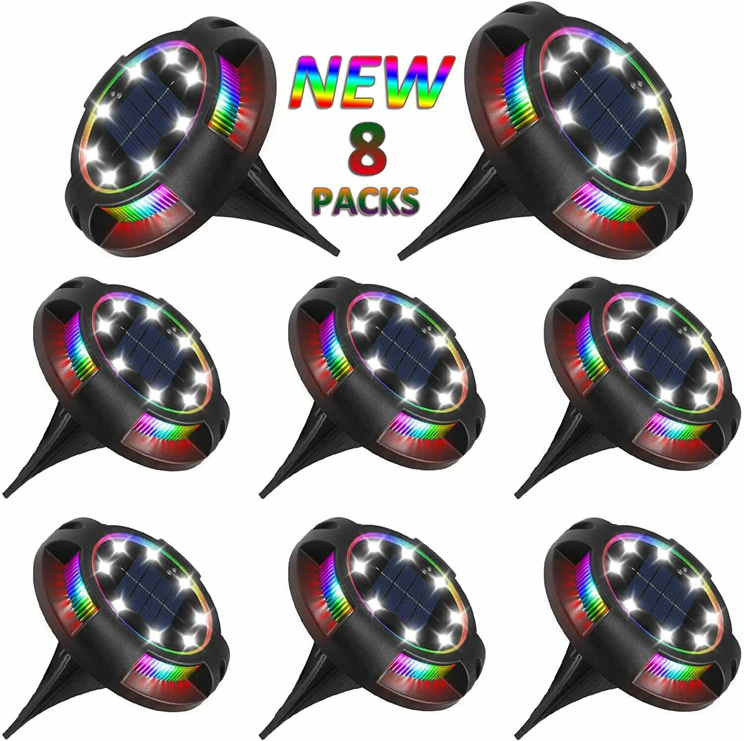 8pcs Solar Ground Lights 12 LED Buried Lawn Lamp Yard Path Landscape Lights