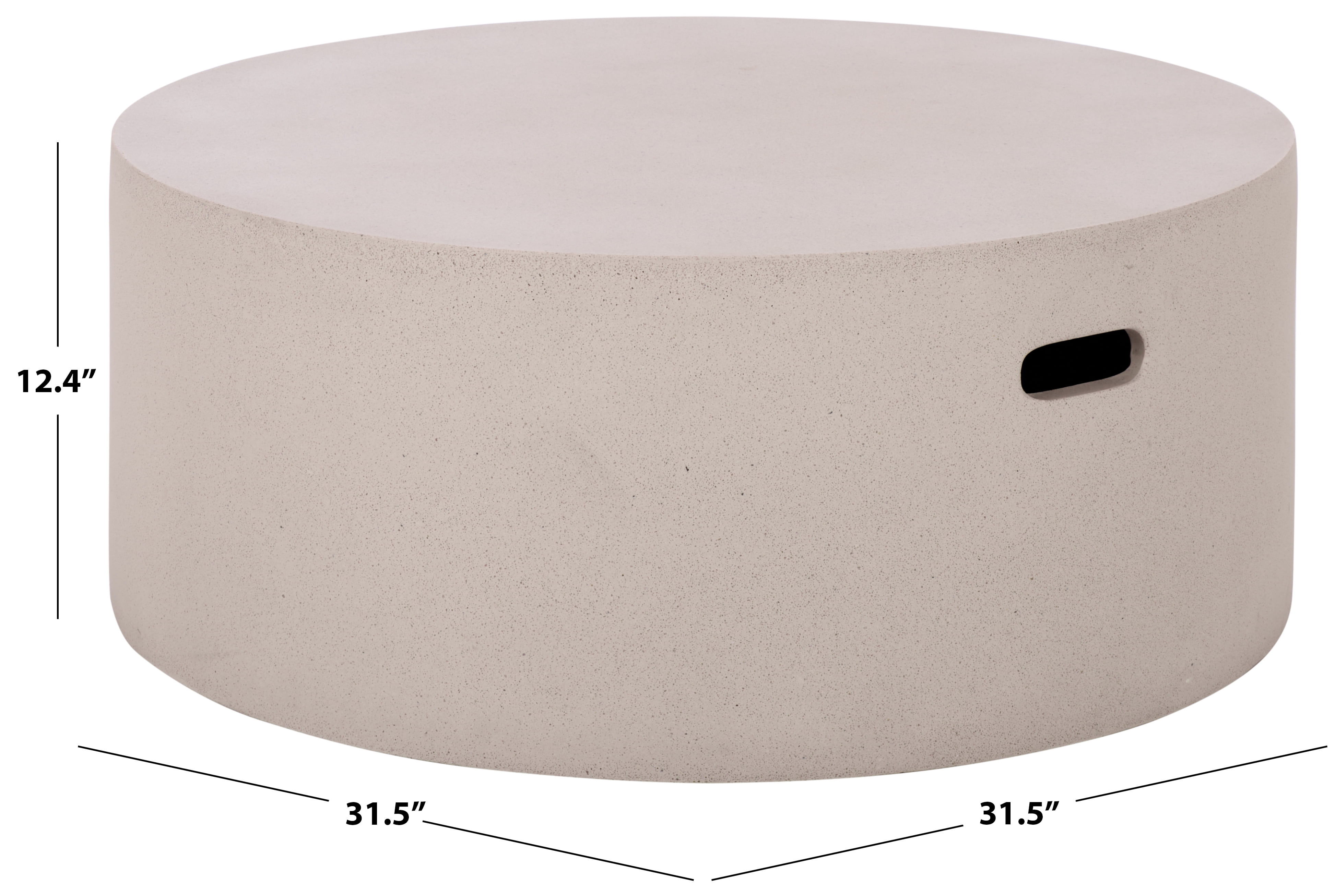 Safavieh Georgia Outdoor Modern Round Polyfiber Coffee Table, Beige
