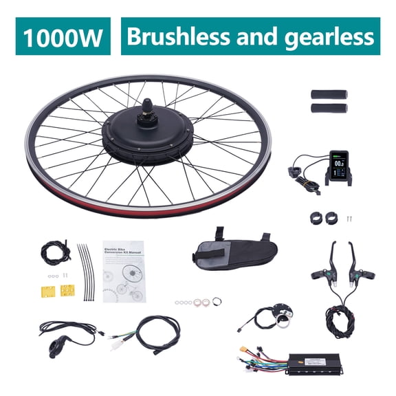 Electric Bike Conversion Kit, 48V 1000W 700C 28"/ 29" Front/Rear Wheel Electric Bicycle Hub Kit Dual Mode Controller w/LCD Display & PAS, 5-Speed Adjustment E-Bike Conversion Kit