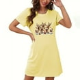 thumbnail image 1 of Camisón corto de talla grande para mujer, camisón de manga corta con estampado de pecho a la moda, camisón para mujer, 1 of 2