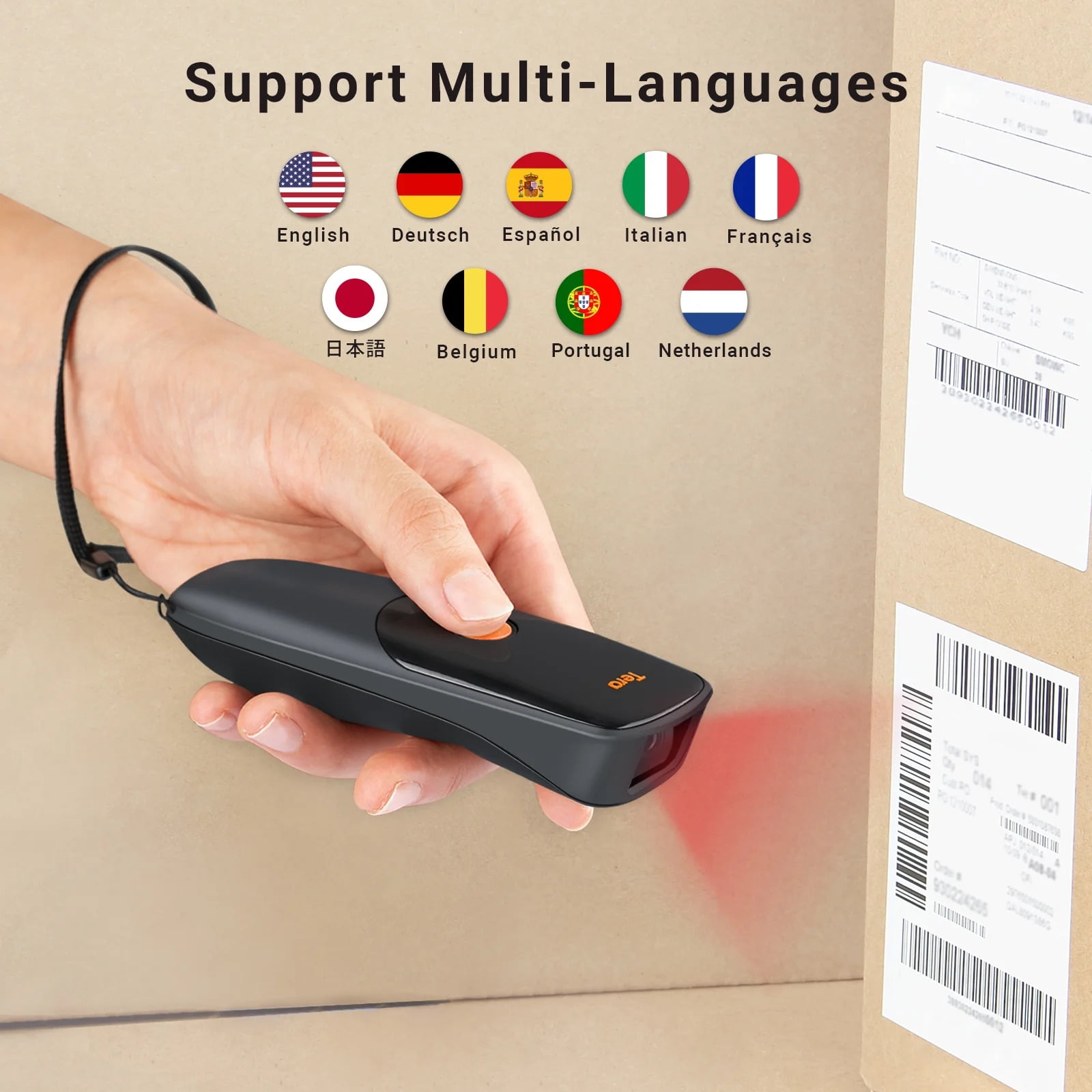 Tera 2D Portable Scanner 3-in-1 Time Stamp Pocket Barcode Reader Model 1300
