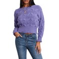 thumbnail image 1 of xiaxaixu Pull Rétro en Tricot Torsadé pour Femmes Couleur Unie Manches Longues Pulls Col Rond Automne Hiver Mode Urbaine, 1 of 9