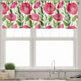 thumbnail image 3 of Ambesonne Poppy Flower Valance & Curtain, Leaves Petals Romance, 55"x36", Green Pink Cream, 3 of 6