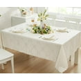 thumbnail image 4 of Newbridge Ivory Ribbons and Bows Damask 52 x 52 inch Square Fabric Tablecloth for Party, 4 of 9