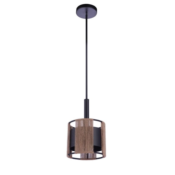 59091-FB-Craftmade Lighting-Kensey - 1 Light Mini Pendant-14.75 Inches Tall and 9.13 Inches Wide-Flat Black Finish