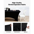 thumbnail image 3 of VEVOR 6 Pack Table Cloth for 6FT Rectangular Fitted Events, Wrinkle-Resistant Stretch Black Table Covers, Washable Spandex Tablecloth Protector, for Party, Wedding, Cocktail, Banquet, Festival, 3 of 9