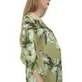 thumbnail image 2 of Bimba Moms Green Printed Maternity Kimono Kaftan With Belt Nursing Dress-4, 2 of 7