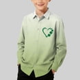 thumbnail image 2 of RXMEKW Chemise à Manches Longues Imprimée de la Saint-Patrick pour Garçons avec Col Rabattu, 95 % Coton 5 % Élasthanne, Vert, 2 of 7