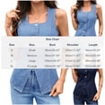 thumbnail image 7 of Uootdi Womens Denim Vests Square Neck Sleeveless Button Front Waistcoat Casual Slim Fit Lightweight Soft Comfy Daily Wear Tops Gift, 7 of 7