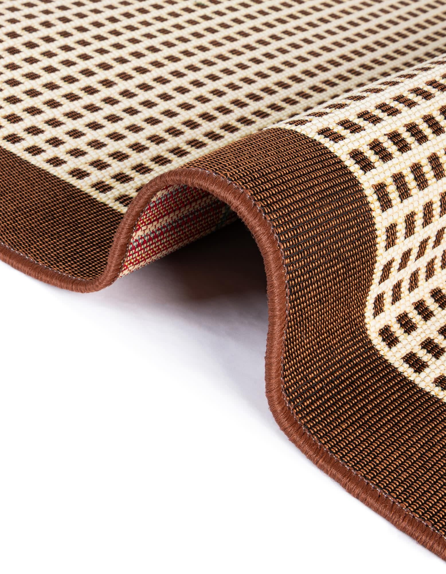 Unique Loom Outdoor Border Collection Area Rug - Frame (5' 1" x 8' Rectangle Brown/Ivory)