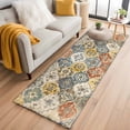 thumbnail image 2 of Vintage Boho Large Area Rugs for Bedroom Living Room, Soft Non Slip Carpet Bedside Rug, Chic Farmhouse Neutral Morocco Geometric Rectangular Floor Cover Kitchen Accent Rug 2'x6' for Office, 2 of 9