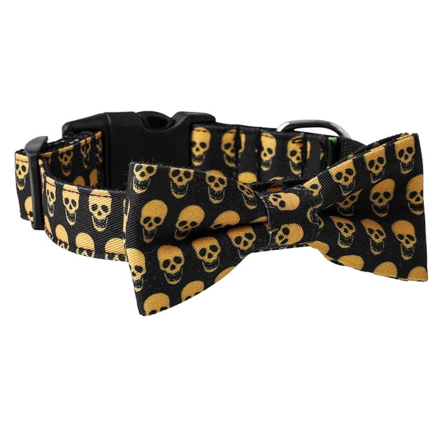 Dinheiro Collar de perro de Halloween con correa extraíble y linda pajarita ajustable para mascotas