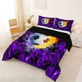 thumbnail image 6 of Erosebridal Soccer Sport Theme Full Size Comforter Sets,Football Game Bedding Sets For Ball Lovers,Reversible black,3pcs, 6 of 7