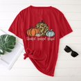thumbnail image 3 of Odeerbi Clearance Thanksgiving Shirts for Women Trendy Short Sleeve Shirt Casual T-shirt Print Tee Shirt Red, 3 of 5