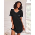 thumbnail image 2 of Ekouaer 3 Pack Nightgowns for Women Short Sleeve Sleep Shirts T Shirt Night Gown V Neck Nightshirts Soft Sleepwear Dress, 2 of 6