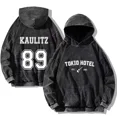 thumbnail image 4 of Sudadera con capucha lavada de Tokio Hotel, ropa de calle de hip hop, sudaderas de Tokio Hotel Kaulitz 89, sudaderas para hombre y mujer, camisetas holgadas informales retro de gran tamaño, 4 of 5