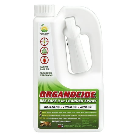 Organocide® Bee Safe 3-in-1 Organic Insecticide, Miticide, Fungicide Garden Spray Ready to Use Bottle, 72 (Best Insecticide For Bees)