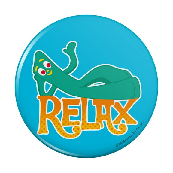 Gumby Says Relax Chill Chillin' Kitchen Refrigerator Locker Button Magnet