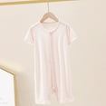 thumbnail image 5 of Gelikeya Baby Bamboo Pajamas Toddler Boys Girls Clothes Solid Color Short Sleeve Sleevepwear Pjs Lightweight Baby Sleepers (Pink, 12-18 Months), 5 of 6