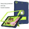 thumbnail image 3 of Tarise for Apple iPad 10.2" Case 9th/8th/7th Generation (2021/2020/2019) with Foldable Kickstand Hard Back Shockproof Shell Silicone Heavy Duty Rugged Protective Hybrid Slim Stand Cover, Navy + Green, 3 of 7