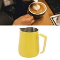 thumbnail image 6 of NFTIGB 450ml Milk Frothing Pitcher, 304 Stainless Steel Steaming Cup for Espresso, Latte Art & Cappuccino, Professional Barista Tool for Coffee Shop Home - Yellow (15.2 oz / 450 ml), 6 of 9