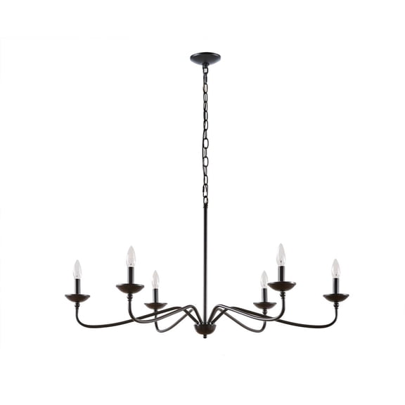 Gracie Mills Jadiel 6-Light Farmhouse Dimmable Metal Chandelier - GRACE-13861