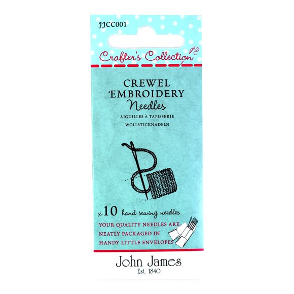 John James Crafter's Collection Crewel Embroidery Needles x 10 Sizes 18,20,22
