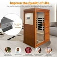 thumbnail image 7 of Infrared Home Sauna Room 1 Person, Wooden 800W Indoor Saunas 110V with Bluetooth Music Player, Ambient Light and Sole Control, Indoor Dry Sauna, 7 of 7
