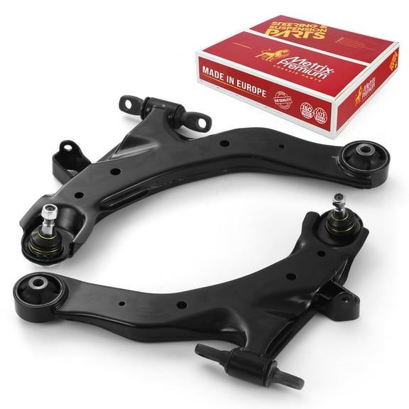 Metrix Premium Chassis Parts - Front Left & Right Lower Control Arm w Ball Joint & Bushing Assembly Kit Fits 2001-2006 Hyundai Elantra, Replacement RK620328, RK620327, Made in Europe
