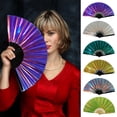thumbnail image 6 of vnanda Pvc Surface Fan Exquisitely Crafted 10 Inch Folding Fan Colorful Traditional Bamboo Rib Fan for Festival Party Performance Exquisitely Crafted Fan, 6 of 8