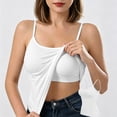 thumbnail image 4 of Ynynloco Womens Shelf Bra Camisole Spaghetti Strap Tank Top Basic Undershits Adjustable Straps Cami Casual Sleeveless Top, 4 of 8