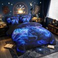 thumbnail image 2 of meiyoeat Blue Lightning Dragon Queen Bedding for Boys Girls, Galaxt Planet Animal Bedding Comforter Set Queen, Blue, Black Reversible, 7 Pieces, 2 of 5
