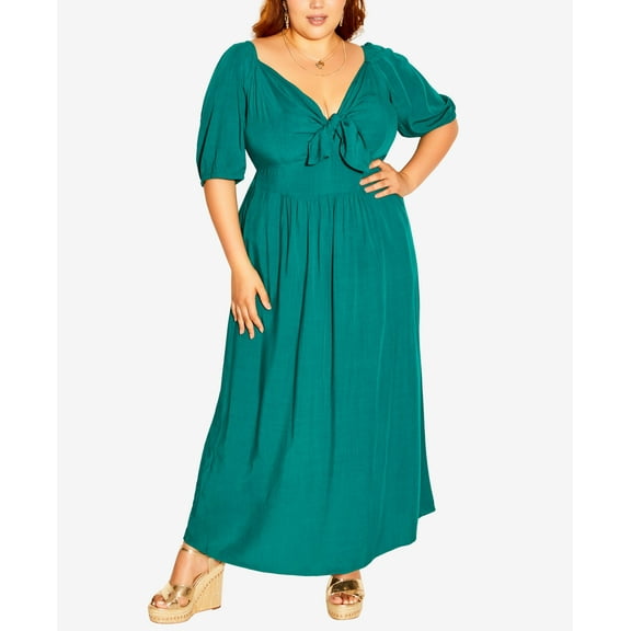 City Chic Trendy Plus Size Villa Capri Maxi Dress Marine 14