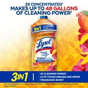 Lysol All Purpose Cleaner, 2X Concentrated Multi-Surface Disinfectant Floor Cleaner for Mopping Solution, for Bathroom & Kitchen, Mango & Hibiscus, 48 fl oz