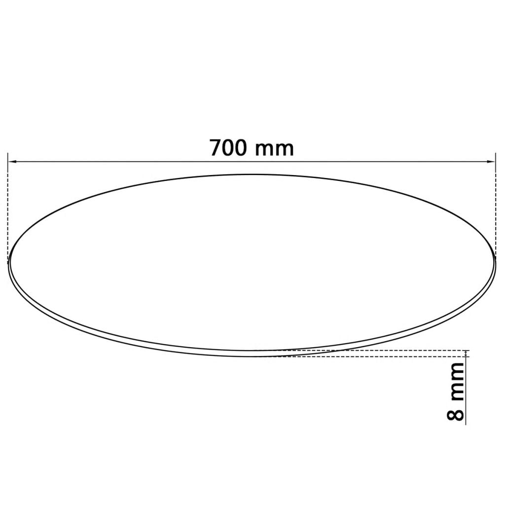 Kepooman 27.6" Kitchen Round Tempered Glass Table Top for Dining Table, Transparent