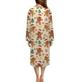 thumbnail image 2 of Yuyamidu Gingerbread Man Zipper Front Bathrobe for Women Xmas Tree Long Sleeve Gowns Sleepwear Womens House Coats Size 4XL, Christmas, 2 of 7