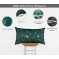 thumbnail image 3 of Vargottam Lumbar Pillow Cover - Decorative Pillow Covers 24x14 Inches, Printed Teal Blue Theme Pillowcase, Decorative Lumbar Cushion Covers, 3 of 4