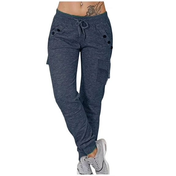 JINMGG Summer Fall Womens Pants Plus Size Clearance Women's Casual Loose Pocket High-waisted Loose Pants Leggings for Women