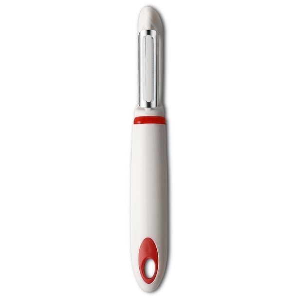 Pelador de patatas pequeño Wosthever de acero inoxidable con cepillo de verduras y mango ergonómico