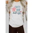 thumbnail image 5 of Salty Hair Dont Care Starfish Dolphin Graphic Tee T-Shirt, 5 of 6