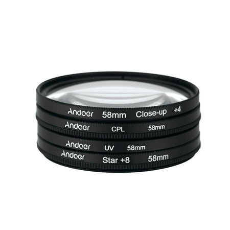 Image of Andoer Lens Kit Filter Filter Filter Kit Filter Kit Filter 8-Point Filter 8-Point Filter Filter Pentax DSLR Camera 58mm