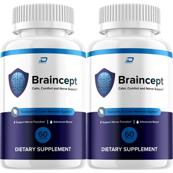 Braincept Supplement Capsules – Brain Cept Natural Blend Memory Focus, 2 Pack, 120 Capsules