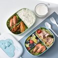 thumbnail image 2 of Portable Kids Lunch Box With Compartment Food Container Plastic Portable Picnic Bento Office Food Fruit Snack Box Cute Thermos GN, 2 of 6